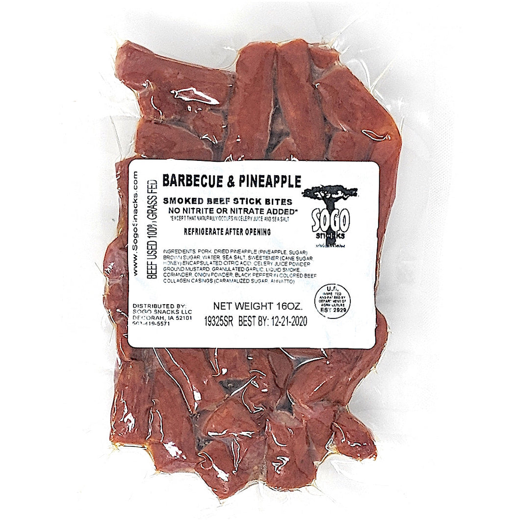 Barbecue and Pineapple - Premium Natural Pork Bites, 8-oz Packages (15% Off: Short Dated, Best By Date of 11/11/2023, ALL SALES ARE FINAL)