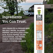 Jalapeño - Iowa Smoked Recipe, 100% Grass-Fed Beef Sticks (No Sugar)