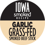 Garlic - Iowa Smoked Recipe, 100% Grass-Fed Beef Sticks (No Sugar)