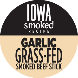 Garlic - Iowa Smoked Recipe, 100% Grass-Fed Beef Sticks (No Sugar)